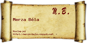 Merza Béla névjegykártya